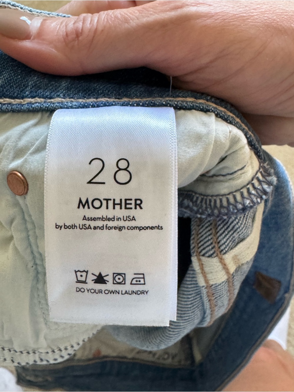 🔹 Mother The High Waisted Rider Ankle Fray Jeans Party Like A Pirate Wash Sz 28 - Picture 5 of 8